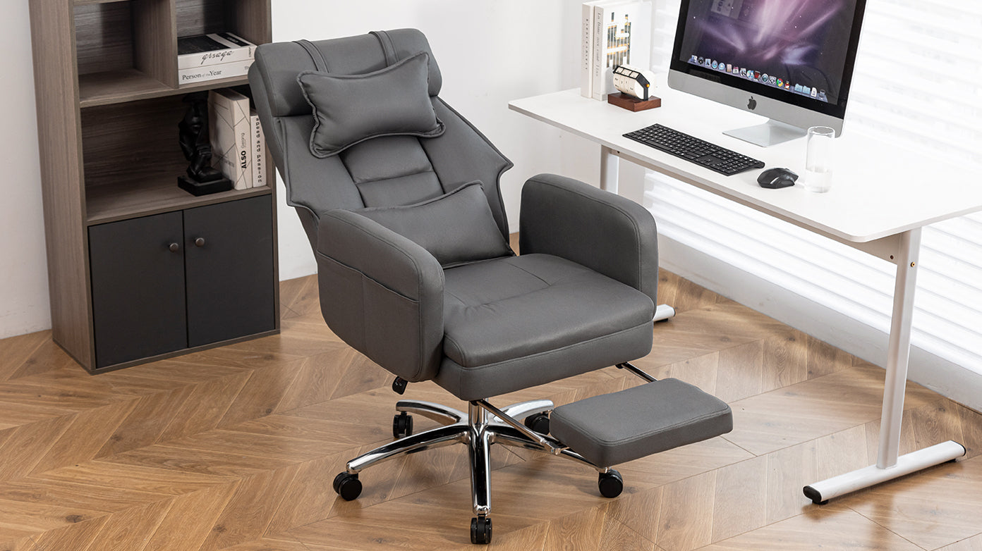 Swivel Ergonomic Office Chair, High Back with Lumbar Support and Headrest, 155° Recline