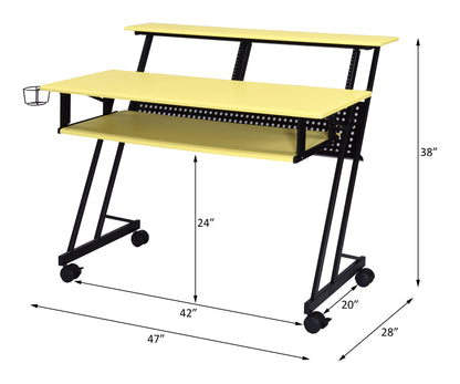 ACME Suitor Computer Desk, Yellow & Black