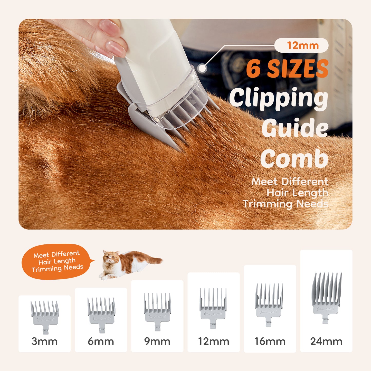 Cordless Dog Grooming Clippers, 3 Suction Modes, Low Noise, 5 Grooming Tools