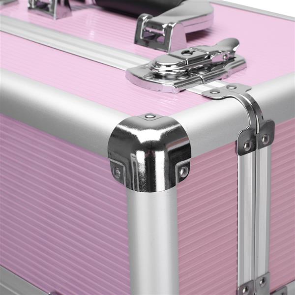 3 in 1 Aluminum Cosmetic Makeup Case Tattoo Box Pink