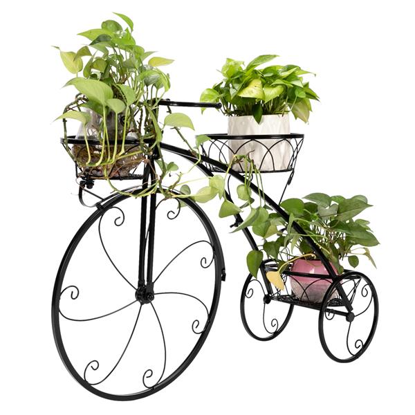 Paint Bicycle Shape 3 Plant Stand Black