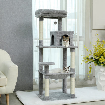 Luxury Cat Tower - Beige with Scratching Post and Condo