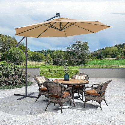 Solar LED Patio Umbrella - Cantilever, Offset