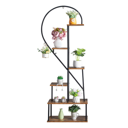 Artisasset 6-Layer Half Heart Iron Plant Stand