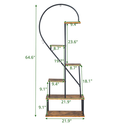 Artisasset 6-Layer Half Heart Iron Plant Stand