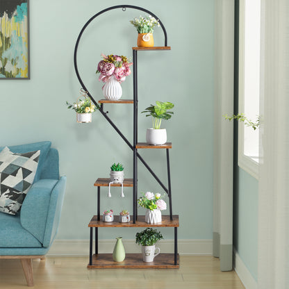 Artisasset 6-Layer Half Heart Iron Plant Stand