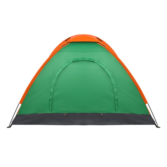 2-Person Waterproof Dome Tent - Orange and Green