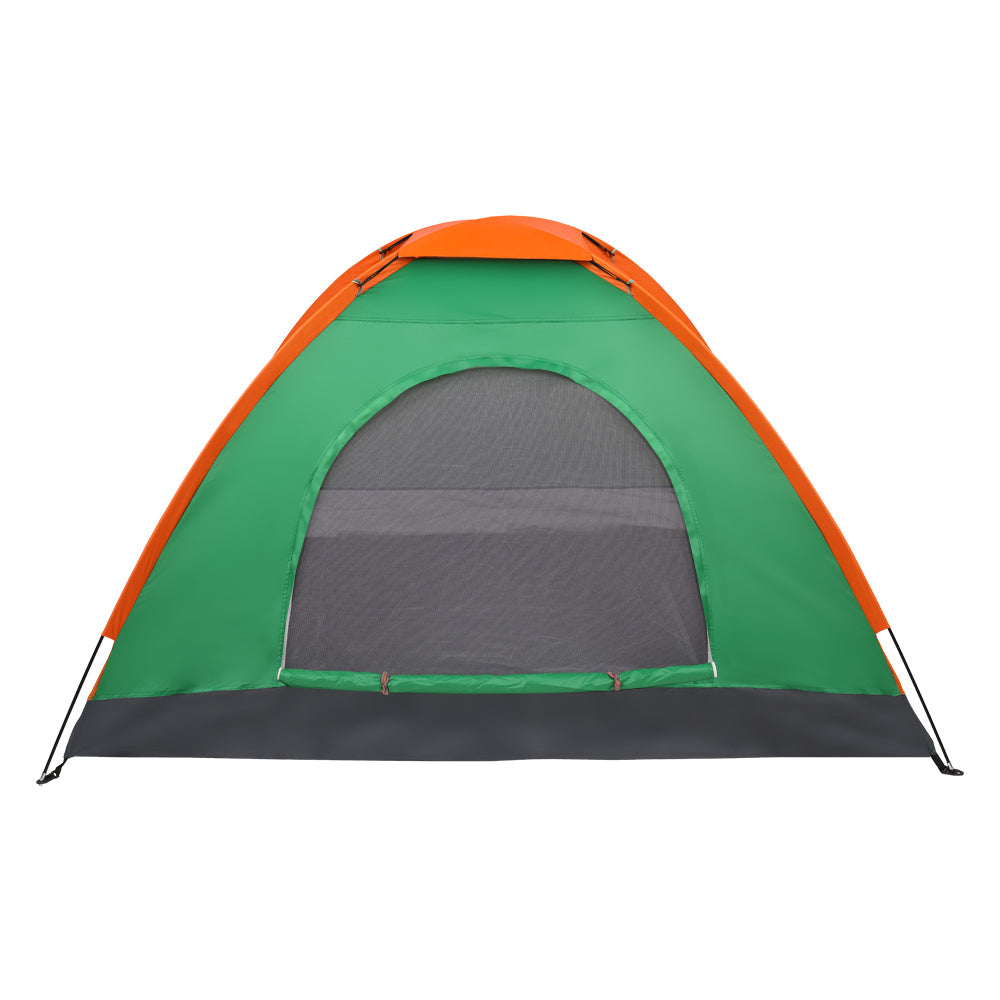 2-Person Waterproof Dome Tent - Orange and Green