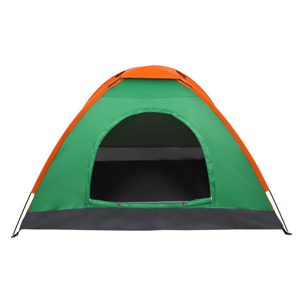 2-Person Waterproof Dome Tent - Orange and Green