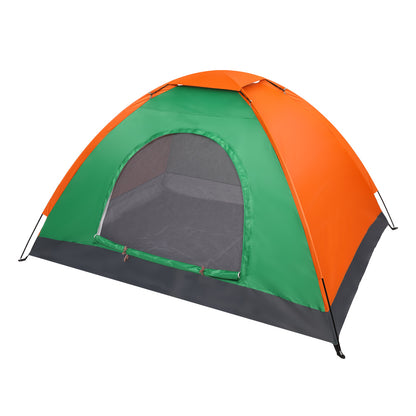 2-Person Waterproof Dome Tent - Orange and Green