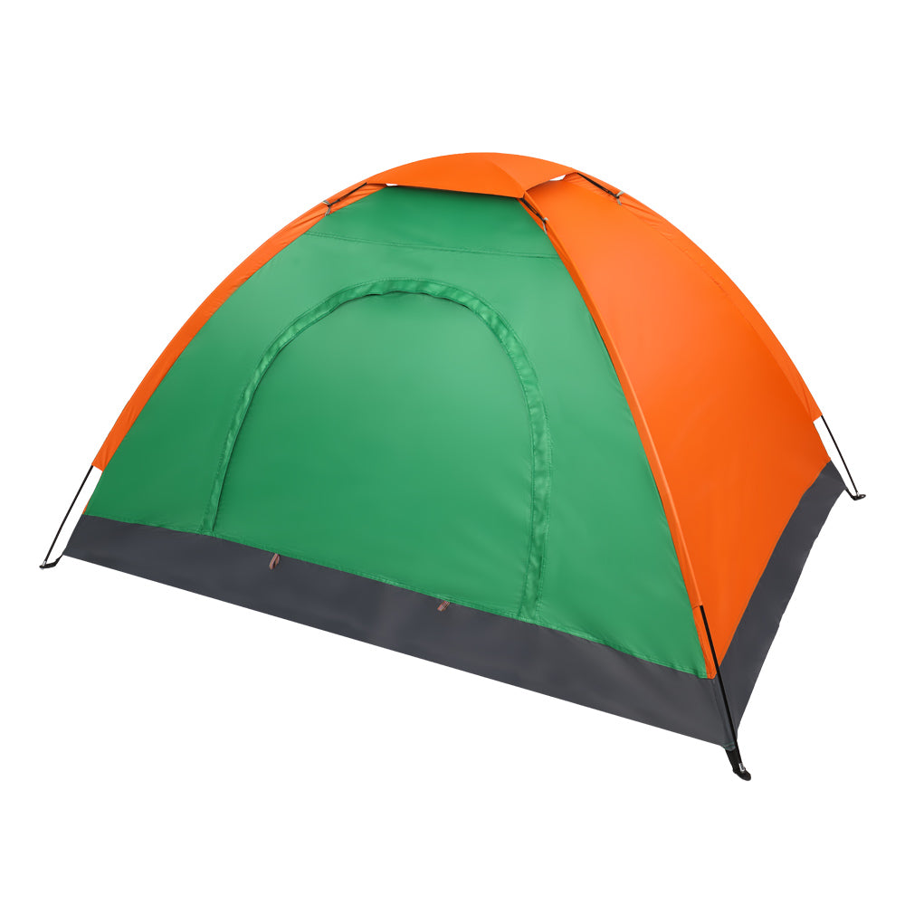 2-Person Waterproof Dome Tent - Orange and Green