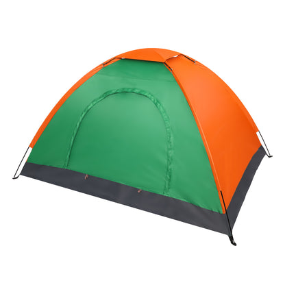 2-Person Waterproof Dome Tent - Orange and Green