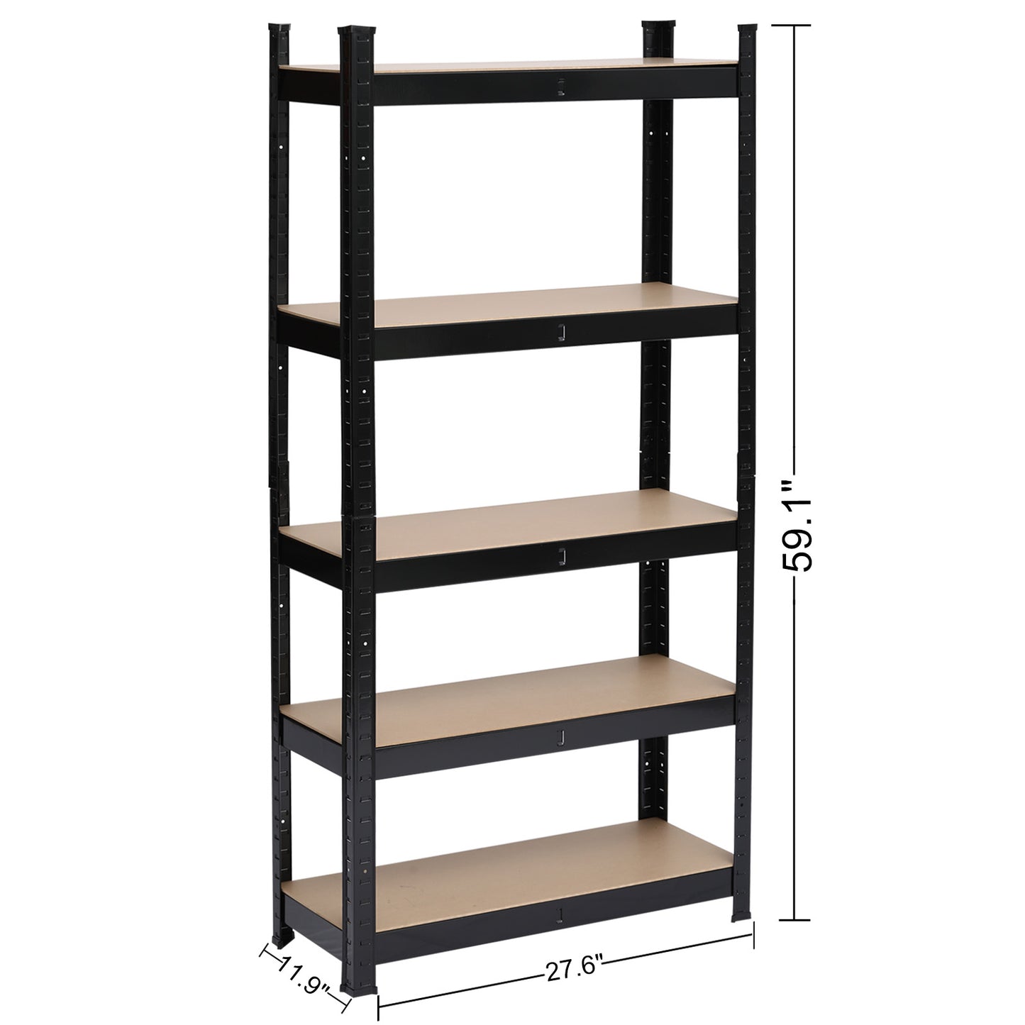 5-Tier Heavy Duty Metal Shelving Rack - Black