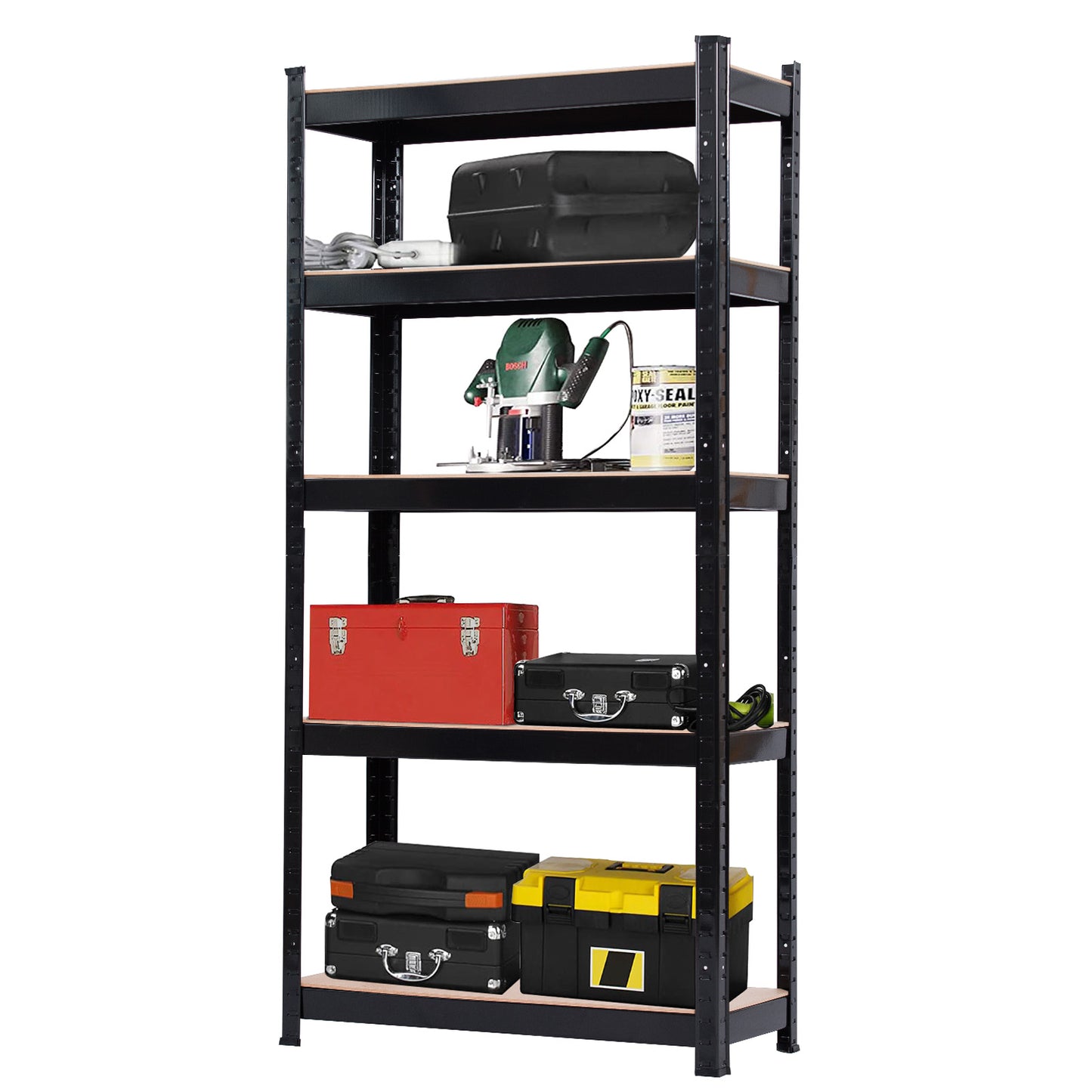 5-Tier Heavy Duty Metal Shelving Rack - Black