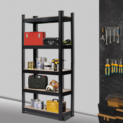 5-Tier Heavy Duty Metal Shelving Rack - Black