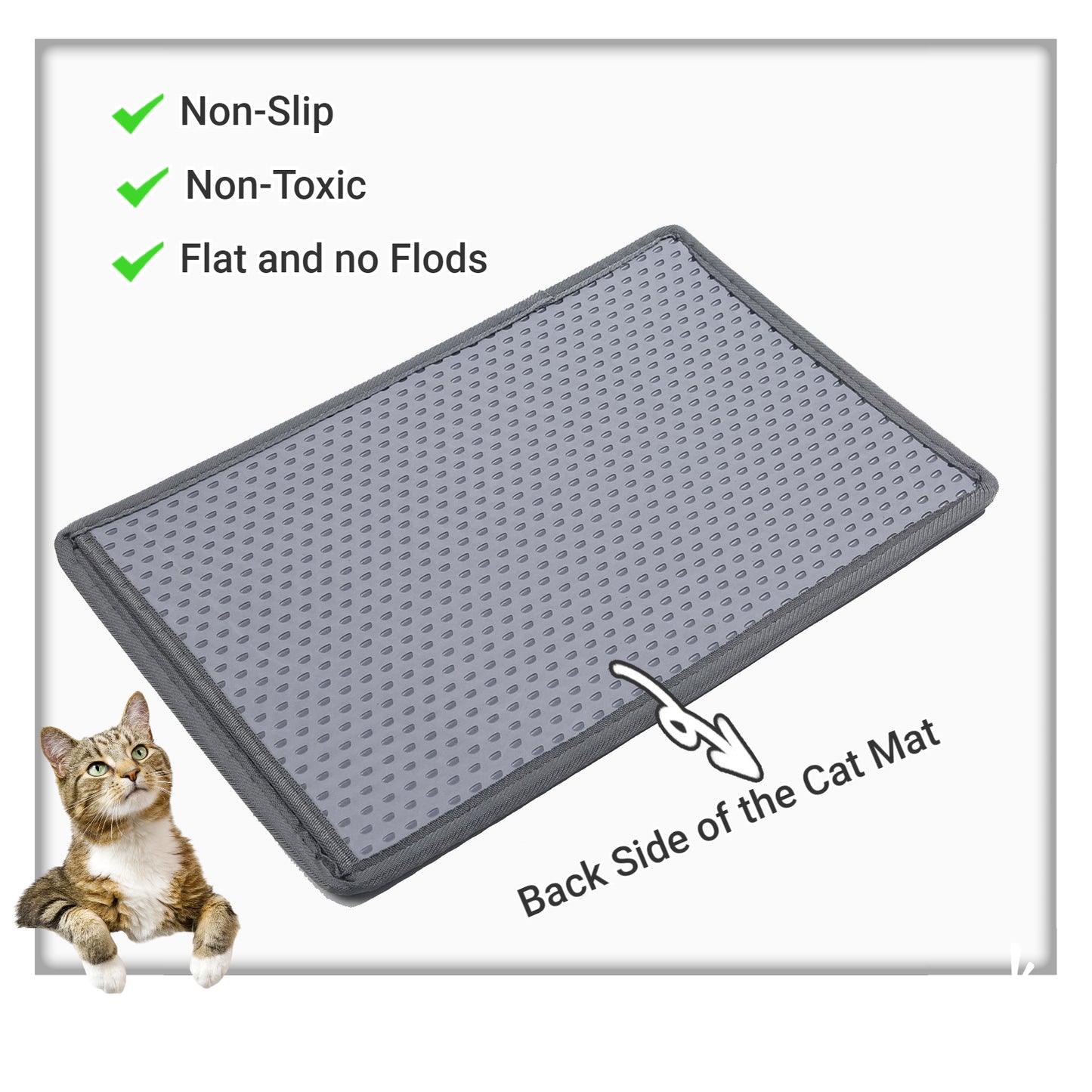 Cat Litter Mat - 21" x 14", Grey