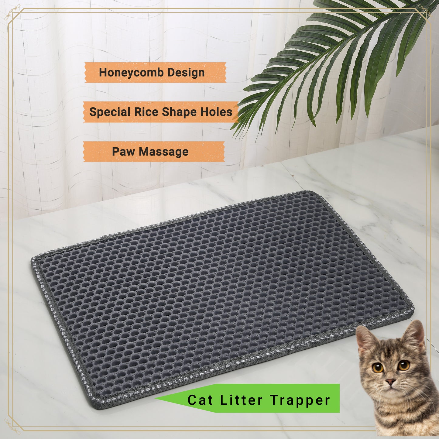 Cat Litter Mat - 21" x 14", Grey