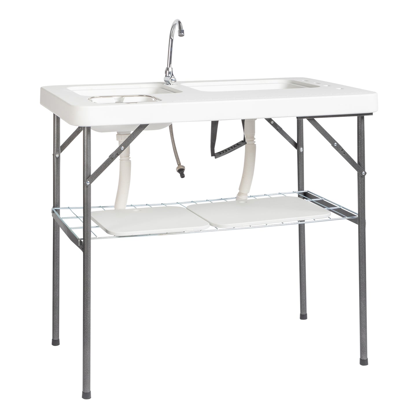 101*65.5*92cm HDPE Rectangular With Barbed Wire Foldable Outdoor Fish Killing Table White