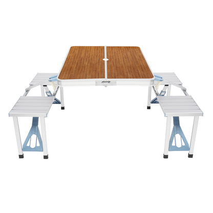 Aluminum Alloy Camping Table & Chair - 136x85.5x67cm