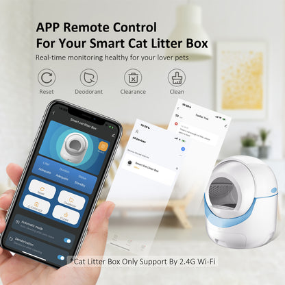 Self-Cleaning Cat Litter Box, Automatic Cat Litter Box for Multiple Cats with APP Control