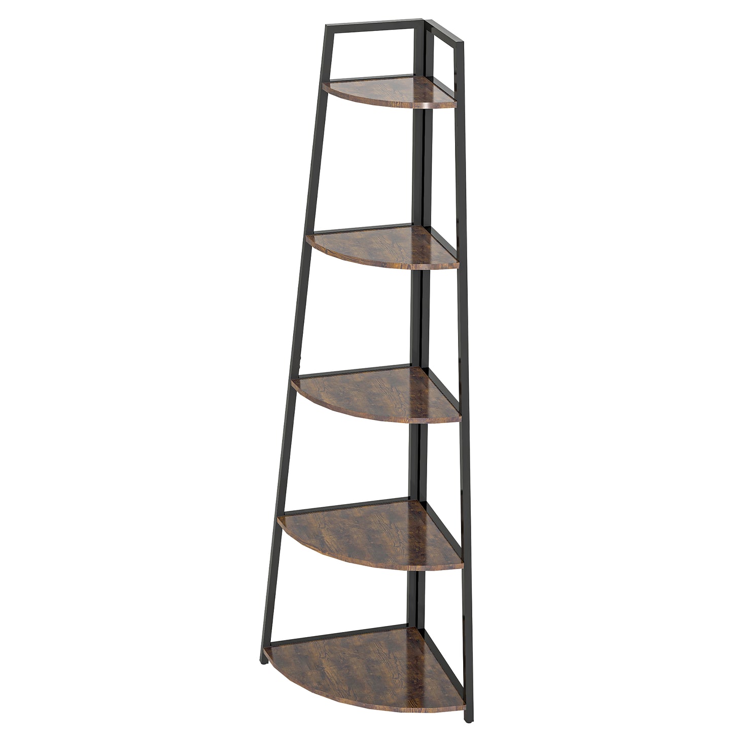 5-Tier Corner Bookshelf - Ladder Shelf for Small Spaces