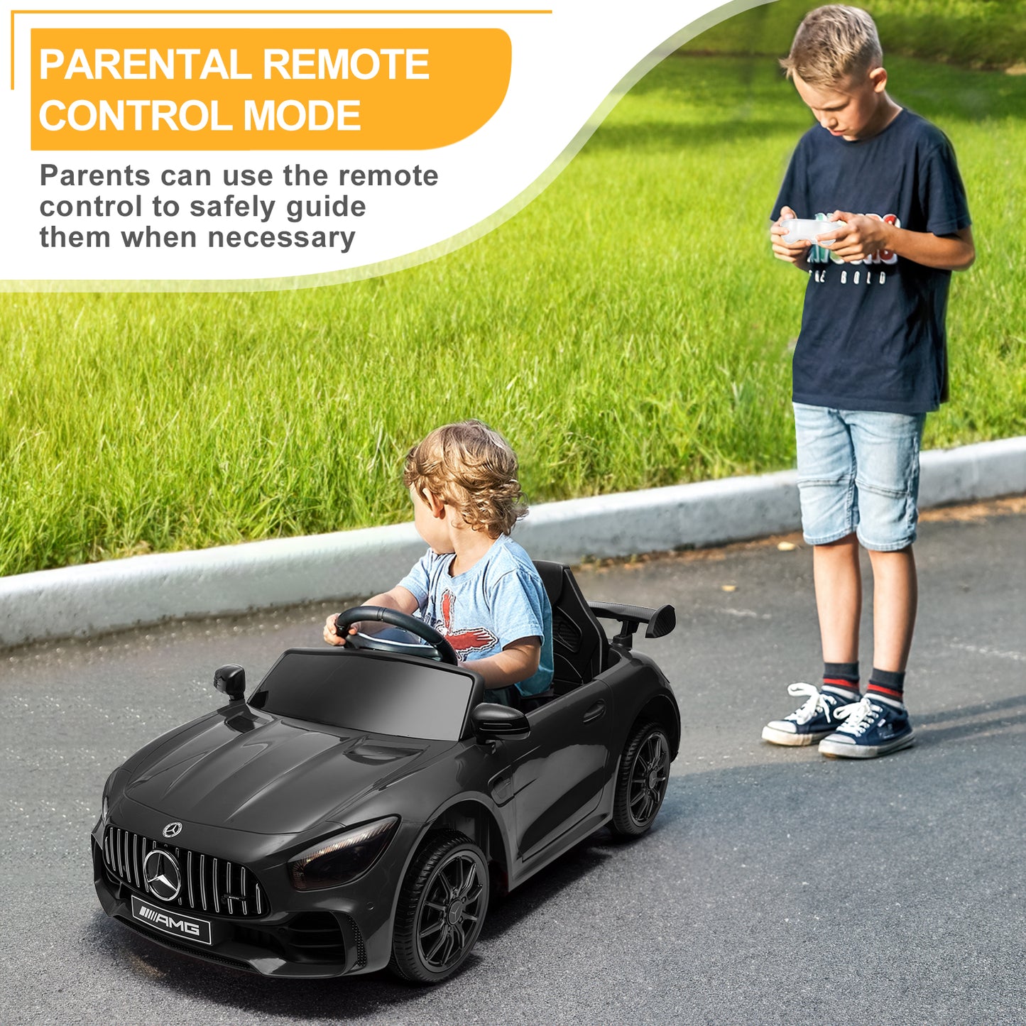 LEADZM 12V Mercedes-Benz Sports Car - Black, Remote Control