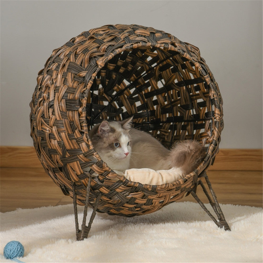 Beige Cat Bed - Cozy and Comfortable