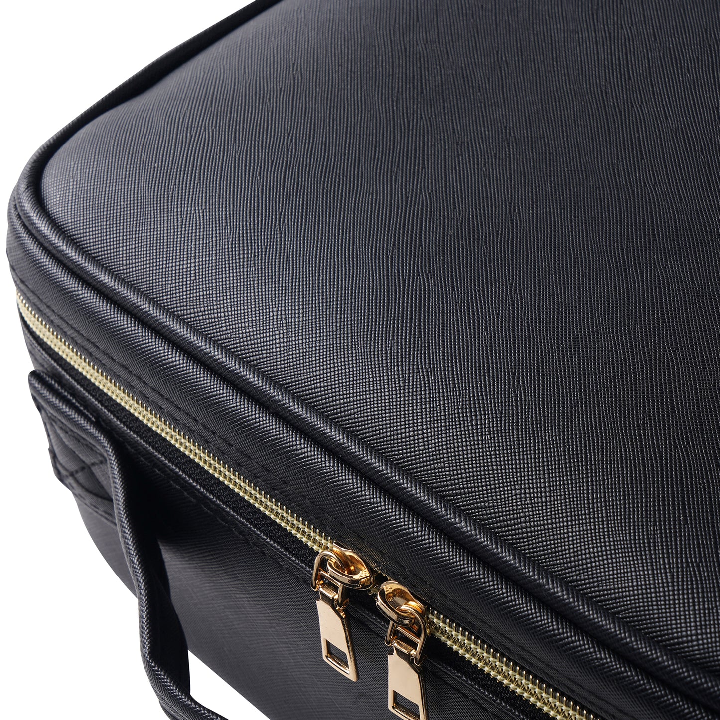 High-Capacity Travel Makeup Bag - Multilayer, Portable,Black