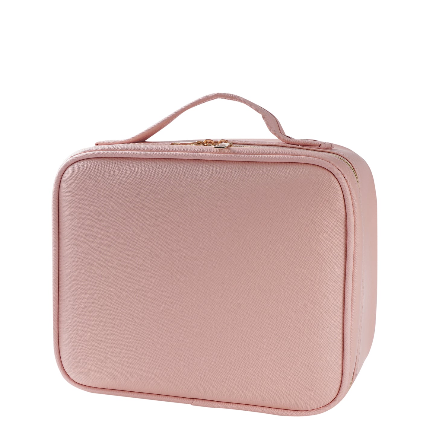 High-Capacity Travel Makeup Bag - Multilayer, Portable, Pink