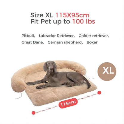 Large Fluffy Dog Bed - Beige