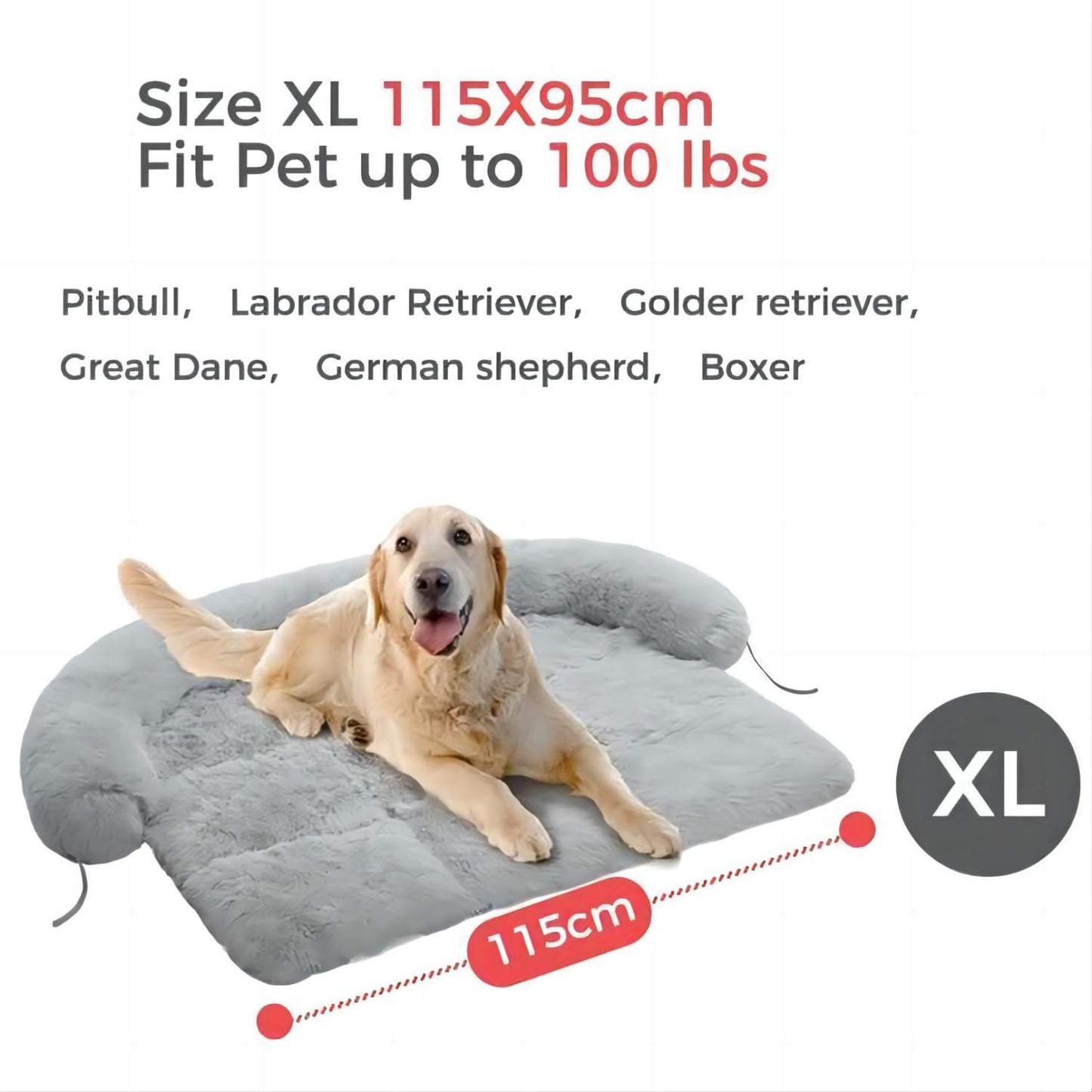 Large Dog Bed - Fluffy and Washable