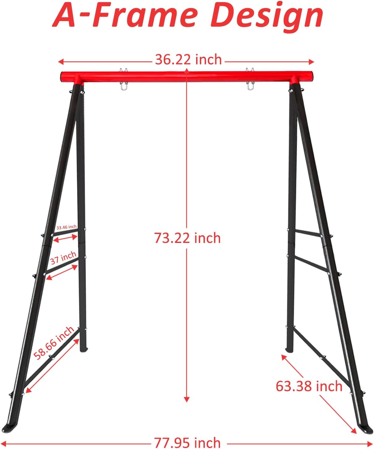 Porch Swing Frame - Heavy Duty A-Frame, 550lbs Capacity