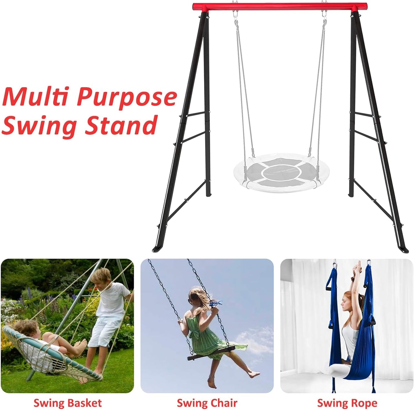 Porch Swing Frame - Heavy Duty A-Frame, 550lbs Capacity