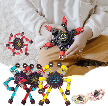 Deformable Fidget Robot - 8 Pieces, Spinning Gyro