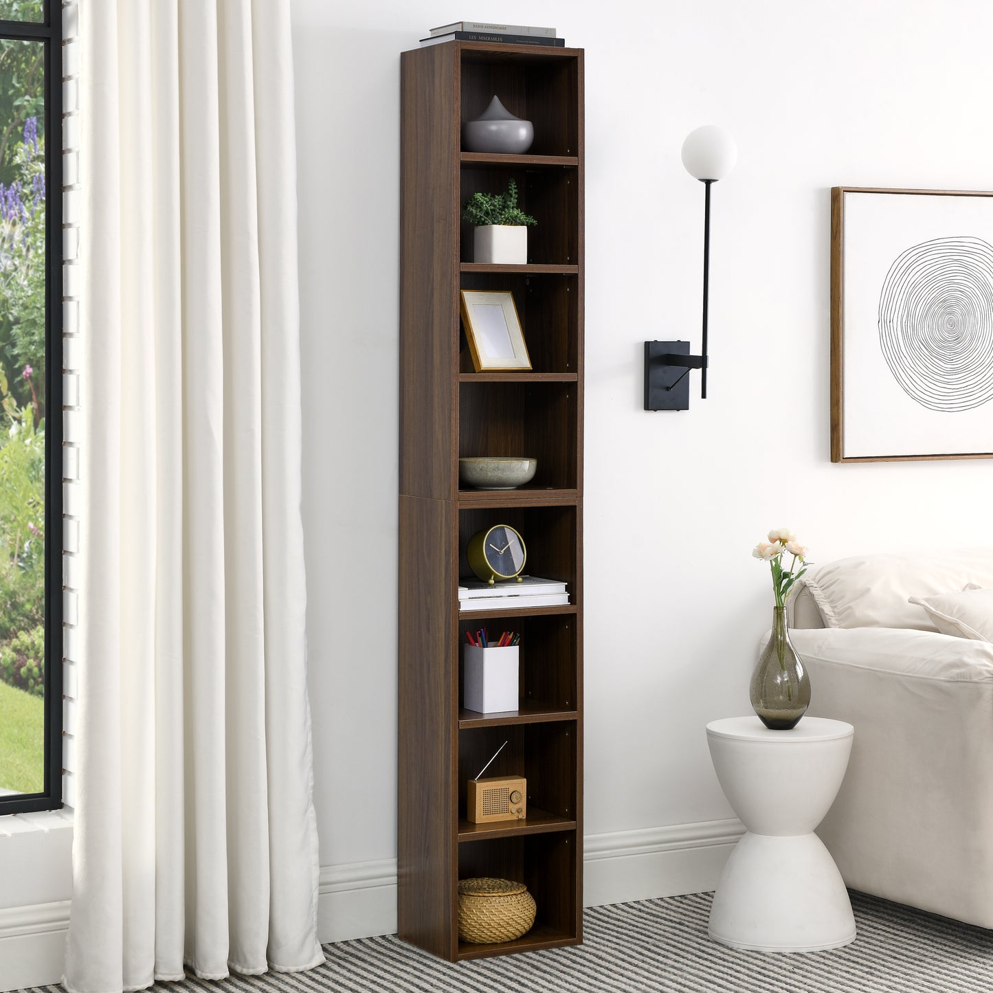 8-Tier Rack - Adjustable Shelves, Slim Storage Cabinet