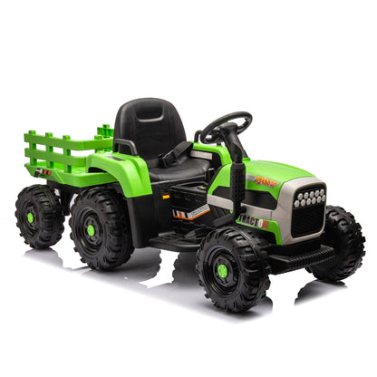 12V Ride-On Tractor with Trailer - Electric, Remote Control, Adjustable Speed