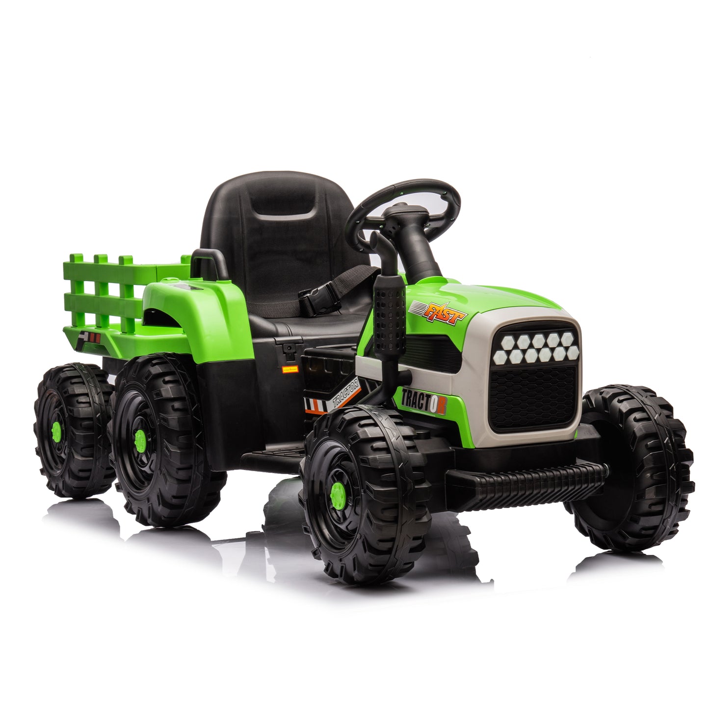 12V Ride-On Tractor with Trailer - Electric, Remote Control, Adjustable Speed