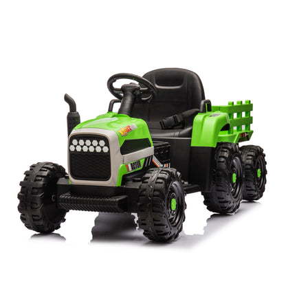 12V Ride-On Tractor with Trailer - Electric, Remote Control, Adjustable Speed