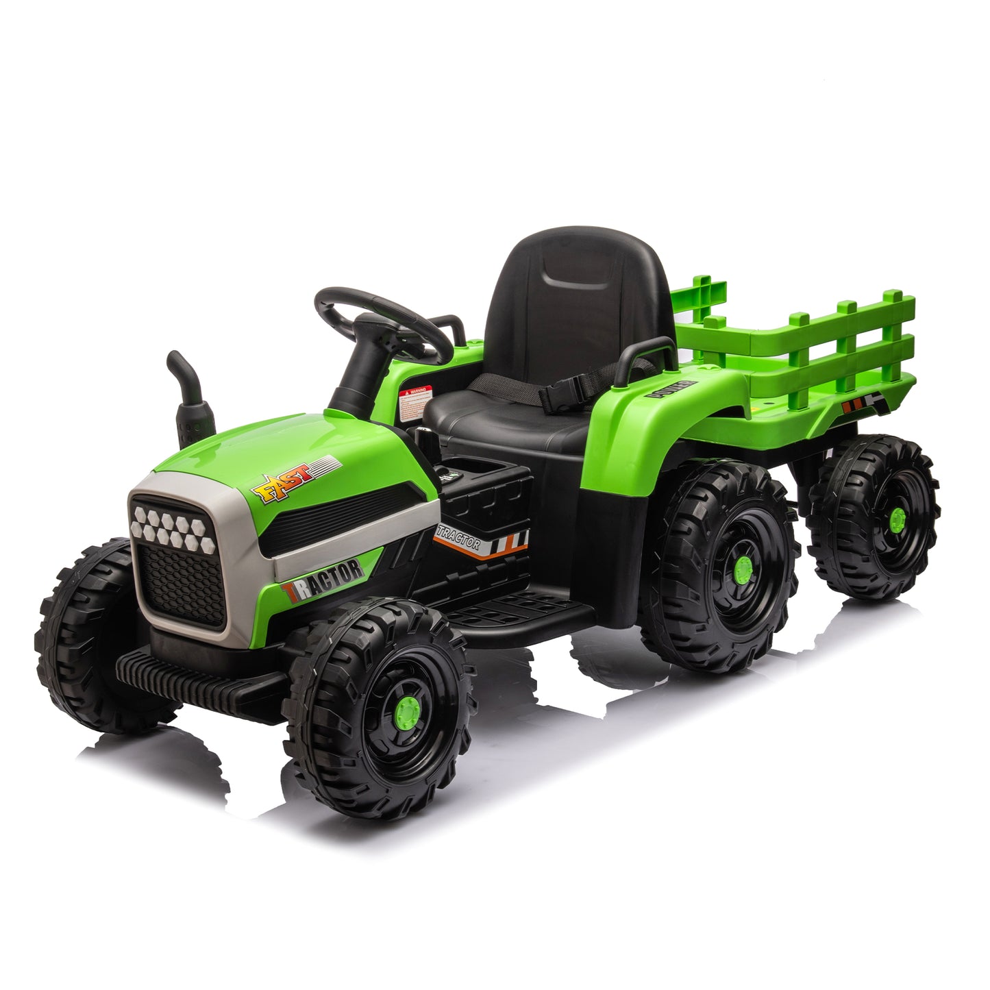 12V Ride-On Tractor with Trailer - Electric, Remote Control, Adjustable Speed