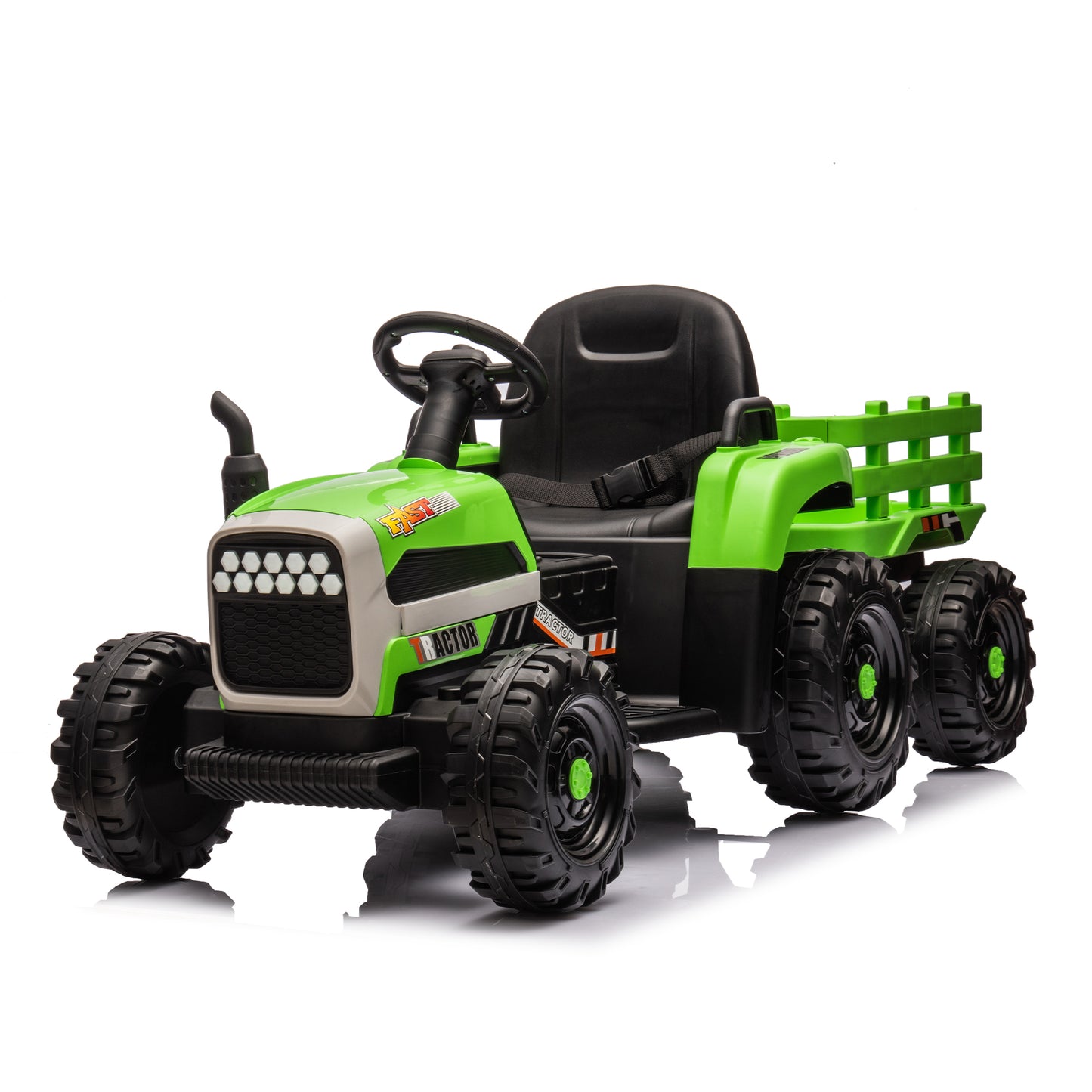 12V Ride-On Tractor with Trailer - Electric, Remote Control, Adjustable Speed