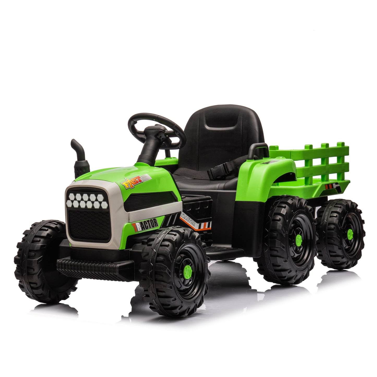 12V Ride-On Tractor with Trailer - Electric, Remote Control, Adjustable Speed