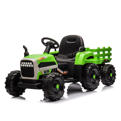 12V Ride-On Tractor with Trailer - Electric, Remote Control, Adjustable Speed