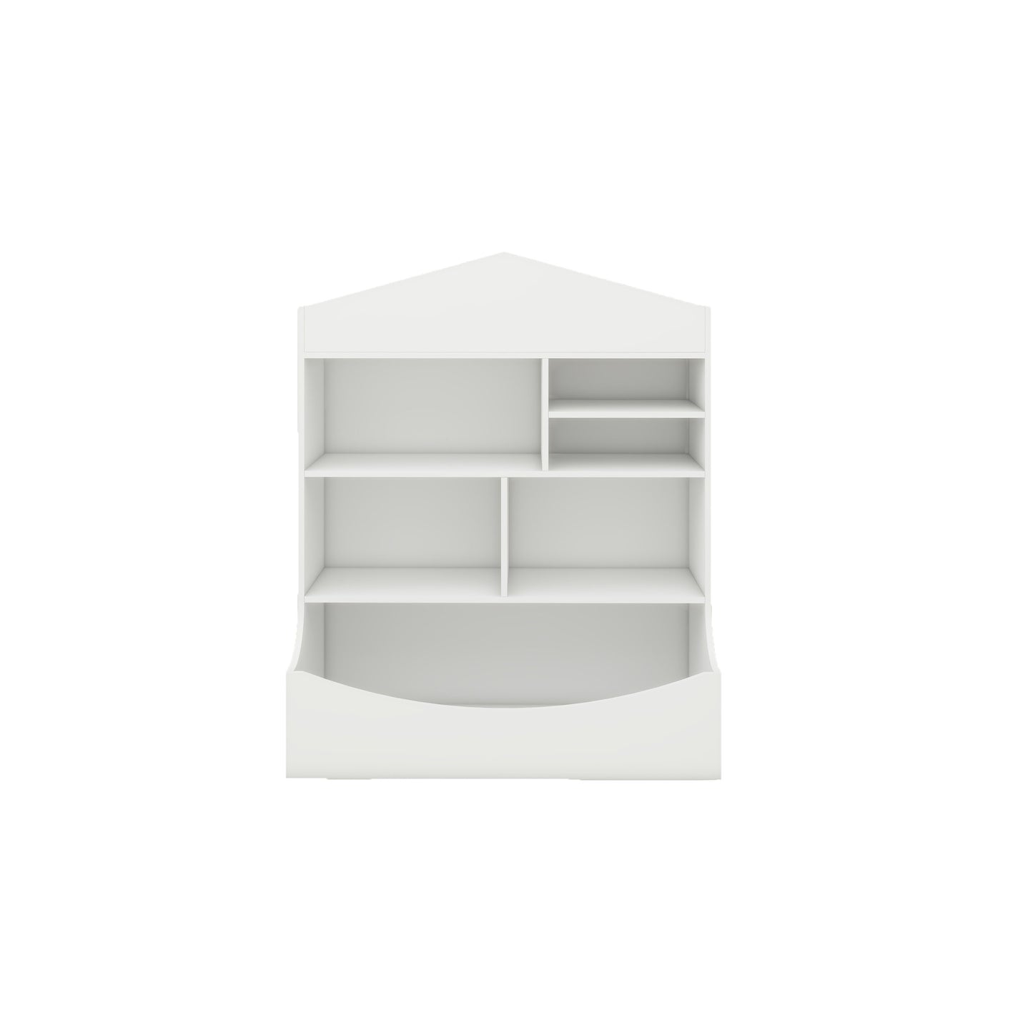 Children's 7-Shelf Bookcase - White, Multi-Functional