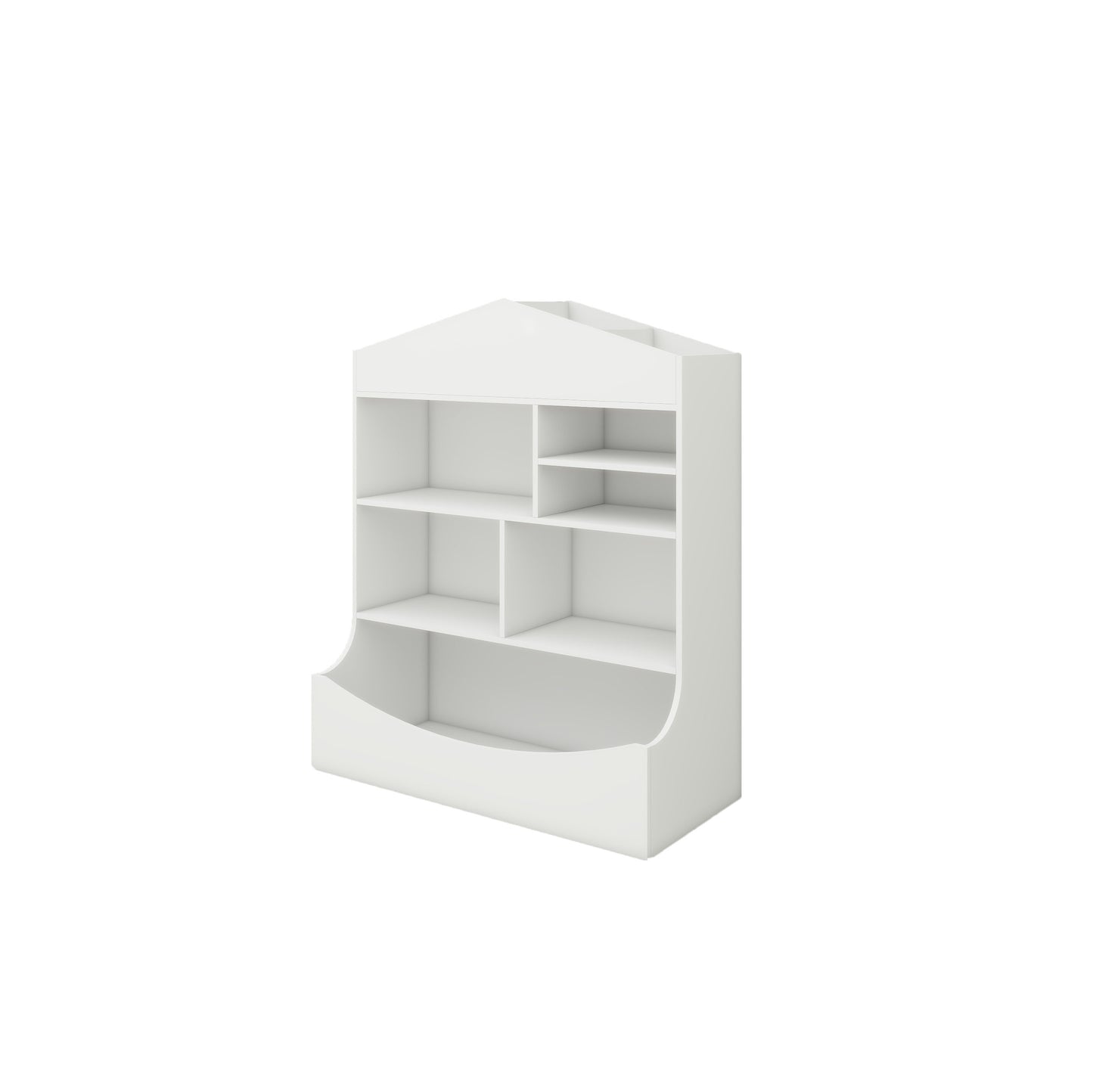 Children's 7-Shelf Bookcase - White, Multi-Functional