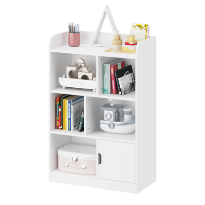 Kids Bookcase - 6 Compartments, Shelves, and Cube Organizer