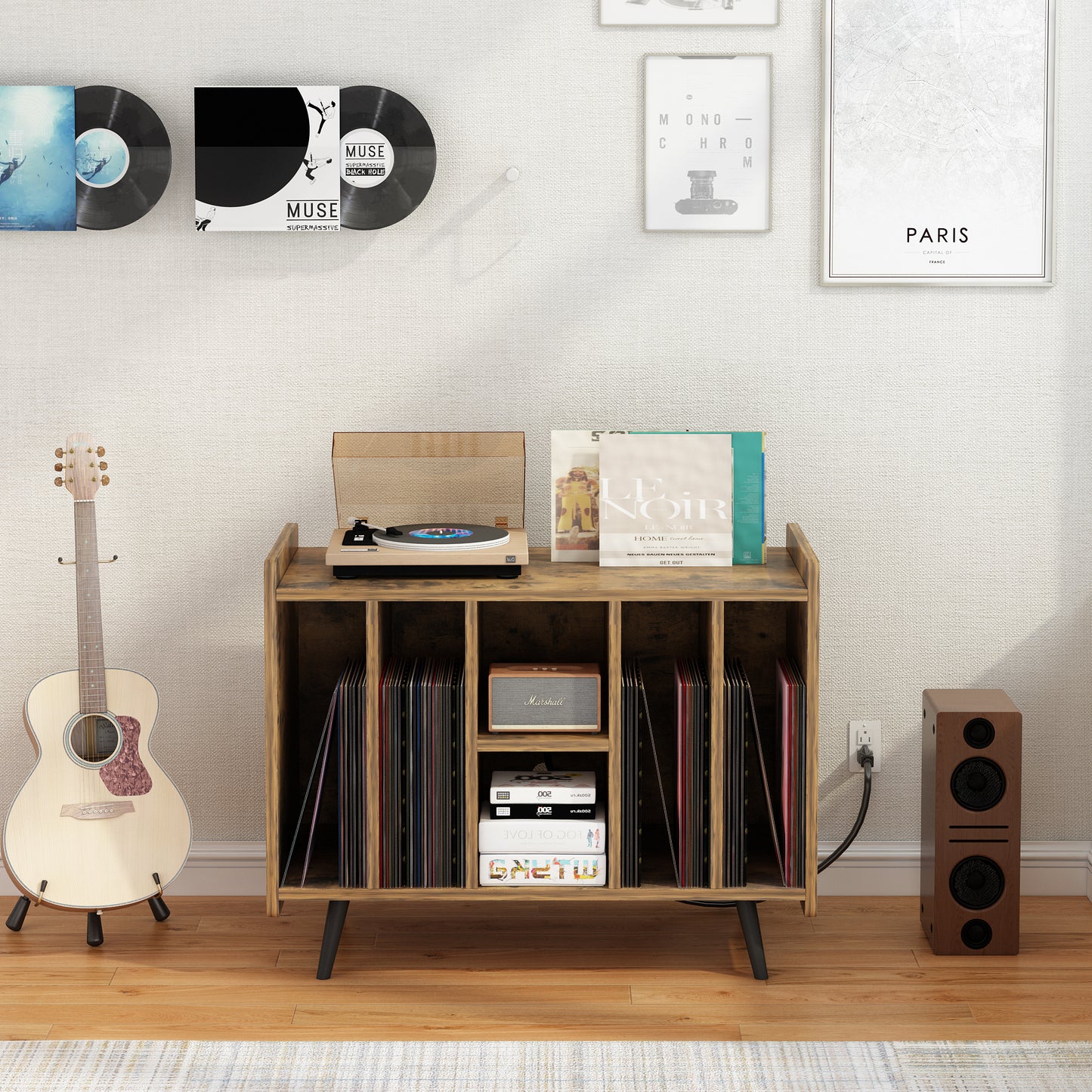 Record Player Stand - Turntable Stand with Album Storage