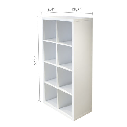 8-Cube Organizer - Open Back Shelves, 2x4 Bookcase