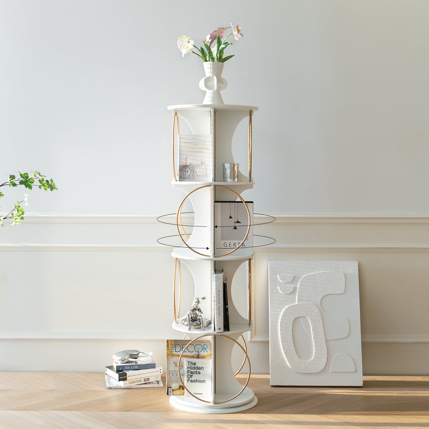 4-Tier Display Shelf - Modern, 360° Rotation