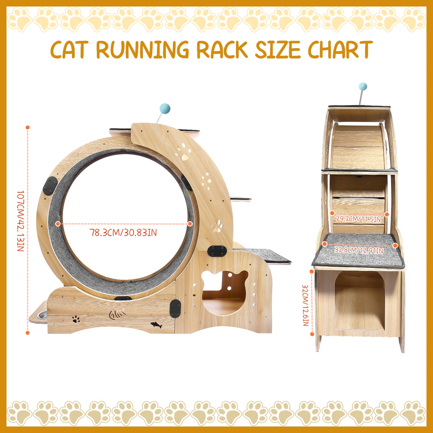 4-in-1 Cat Exercise Wheel - Upgraded Treadmill