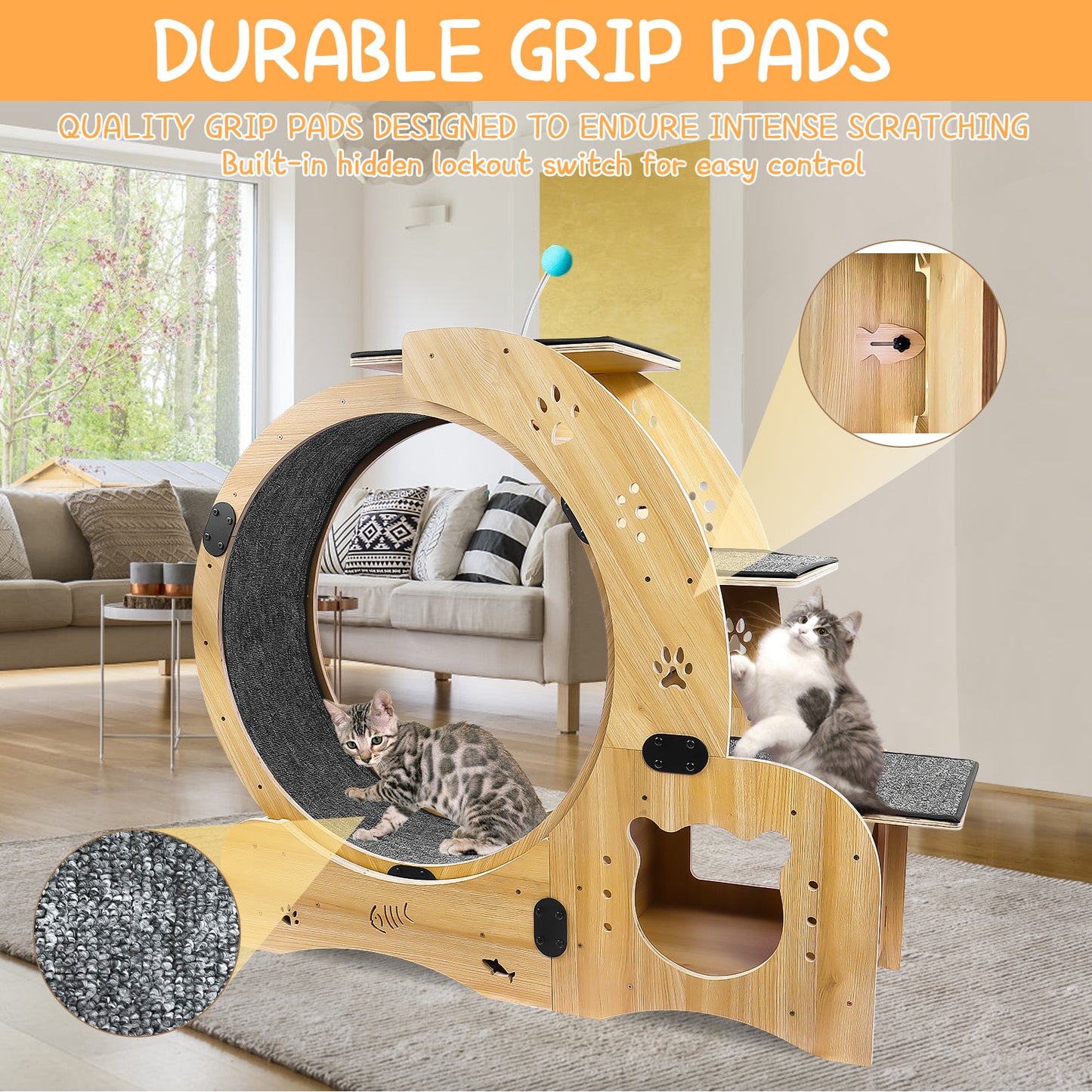 4-in-1 Cat Exercise Wheel - Upgraded Treadmill